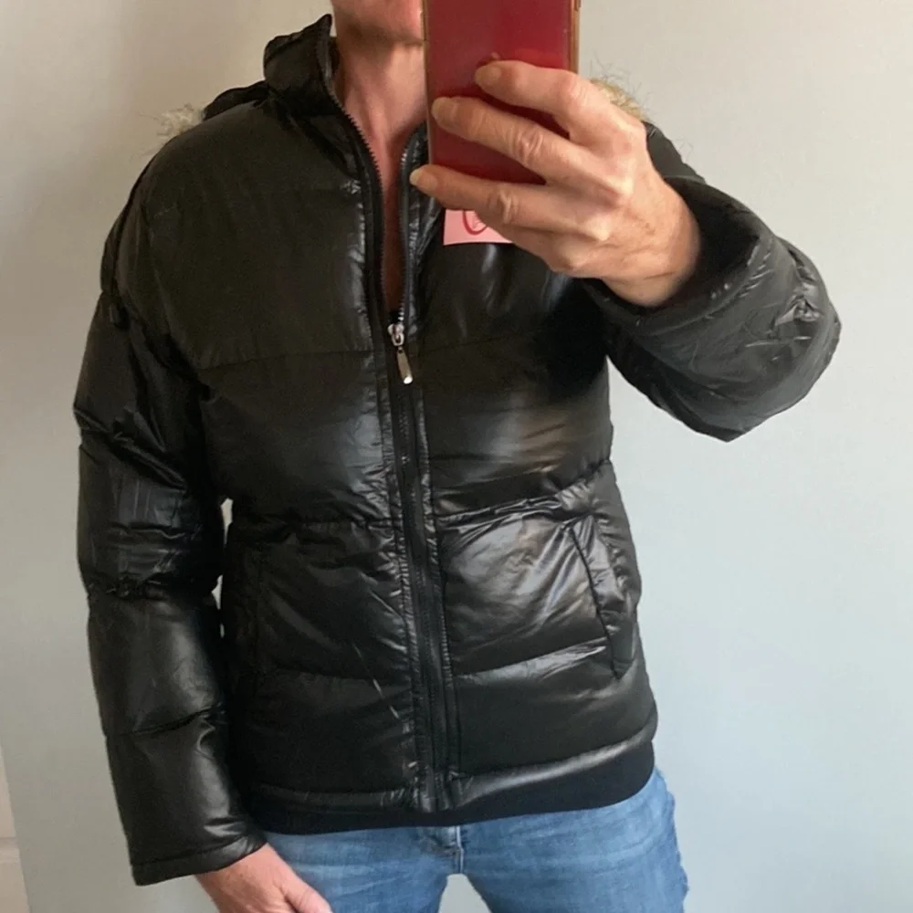 Black Hooded Puffer Jacket - Picture 2 of 9